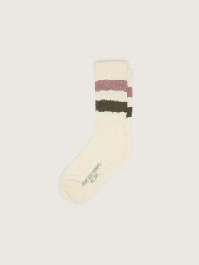 Socks in aged white with multicolor stripes