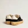 Soul Star in black velvet with white leather heel tab