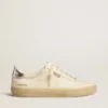 Soul Star in white nappa with metallic silver leather heel tab