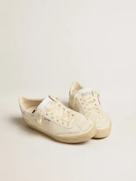Soul Star in white nappa with metallic silver leather heel tab