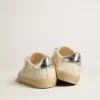 Soul Star in white nappa with metallic silver leather heel tab