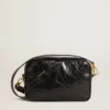 Star Bag in glossy black leather with tone-on-tone star