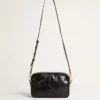 Star Bag in glossy black leather with tone-on-tone star