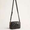 Star Bag in glossy black leather with tone-on-tone star