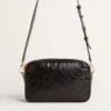 Star Bag in glossy black leather with tone-on-tone star
