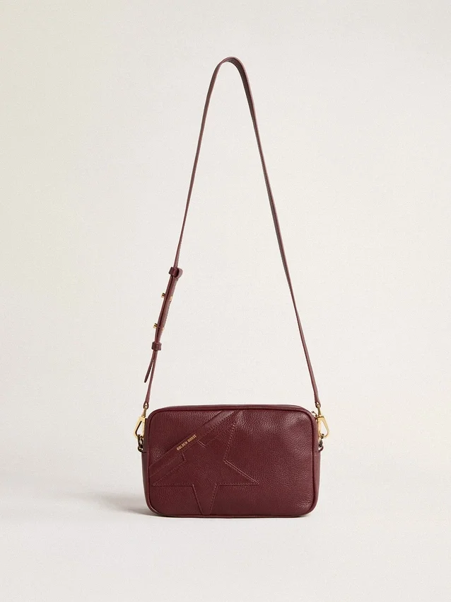 Star Bag in wine-red leather with tone-on-tone star
