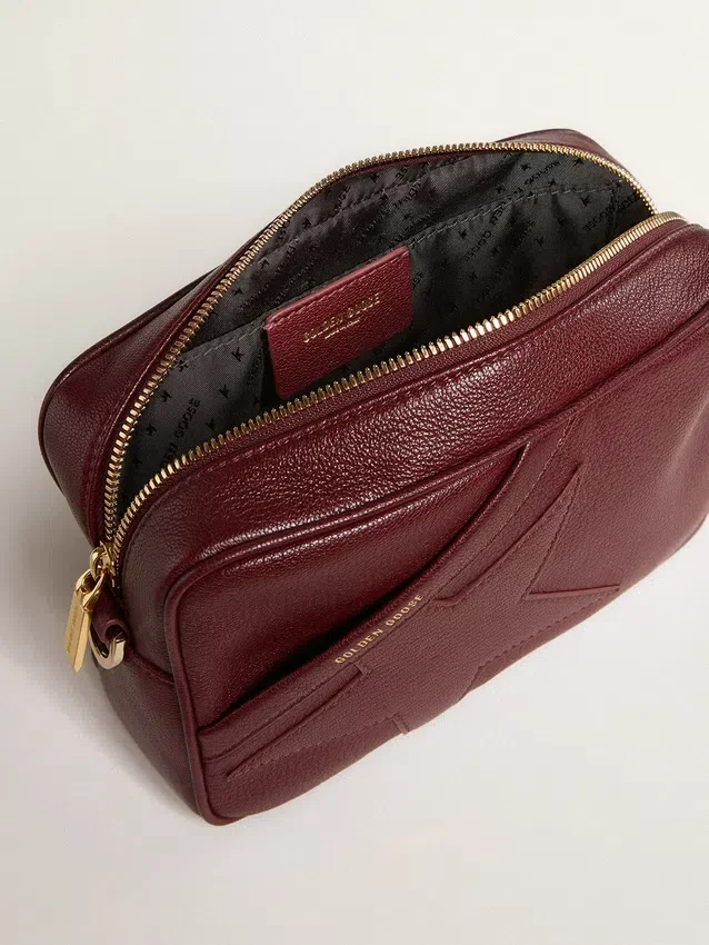Star Bag in wine-red leather with tone-on-tone star
