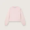 Star girls’ cropped sweatshirt in pink cotton with patch and logo