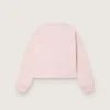 Star girls’ cropped sweatshirt in pink cotton with patch and logo