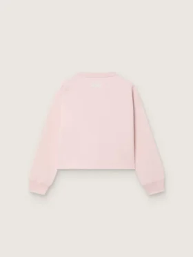 Star girls’ cropped sweatshirt in pink cotton with patch and logo