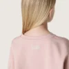 Star girls’ cropped sweatshirt in pink cotton with patch and logo