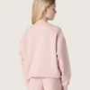 Star girls’ cropped sweatshirt in pink cotton with patch and logo