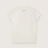 Star girls’ T-shirt in white cotton jersey with pink glitter star