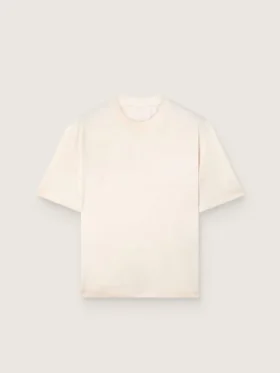 Star unisex cotton T-shirt in vintage white with black print on the back
