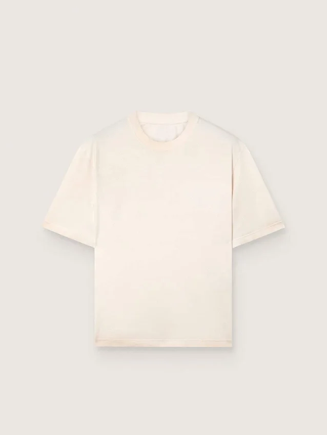 Star unisex cotton T-shirt in vintage white with black print on the back