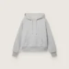 Star unisex hooded sweatshirt in gray melange cotton