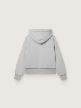 Star unisex hooded sweatshirt in gray melange cotton