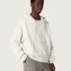 Star unisex hooded sweatshirt in gray melange cotton