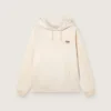 Star unisex hooded sweatshirt in white cotton with logo print