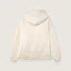 Star unisex hooded sweatshirt in white cotton with logo print