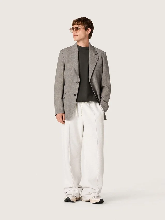 Star unisex sweatpants in gray melange fleece