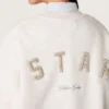 Star unisex sweatshirt in gray cotton with embroidery and crystals