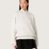Star unisex sweatshirt in gray cotton with embroidery and crystals
