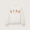 Star unisex sweatshirt in gray melange cotton with 'Star' embroidery