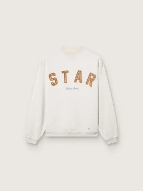 Star unisex sweatshirt in gray melange cotton with 'Star' embroidery