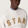 Star unisex sweatshirt in gray melange cotton with 'Star' embroidery