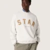 Star unisex sweatshirt in gray melange cotton with 'Star' embroidery