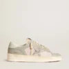 Stardan in gray nappa leather and white mesh with gray leather star