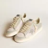Stardan in gray nappa leather and white mesh with gray leather star