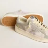 Stardan in gray nappa leather and white mesh with gray leather star