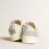 Stardan in gray nappa leather and white mesh with gray leather star