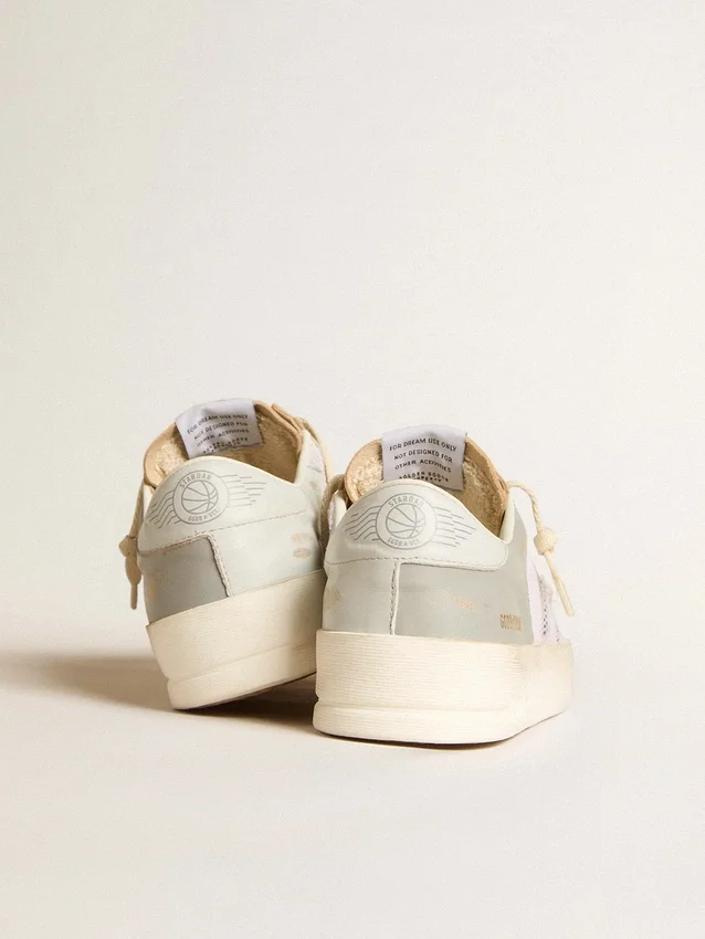 Stardan in gray nappa leather and white mesh with gray leather star