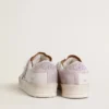 Stardan in nappa leather with metallic silver leather star and pink suede heel tab