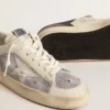 Stardan in white leather and mesh with white leather star