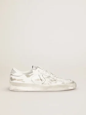 Stardan sneakers in white leather with lived-in treatment