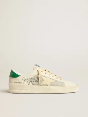 Stardan in white nappa leather with cream-colored leather star