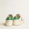 Stardan in white nappa leather with cream-colored leather star