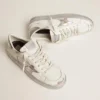 Stardan sneakers with silver metallic leather star and heel tab