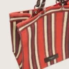 Striped Spiaggina Bag in red, cream and burgundy