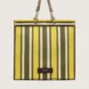 Striped Spiaggina Bag in yellow, green and brown