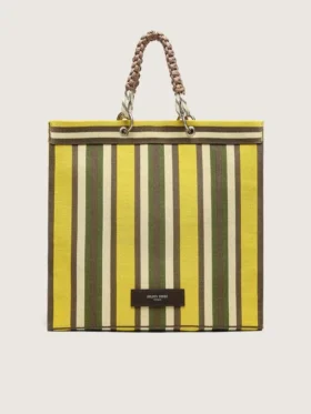 Striped Spiaggina Bag in yellow, green and brown
