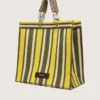 Striped Spiaggina Bag in yellow, green and brown