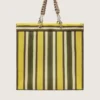 Striped Spiaggina Bag in yellow, green and brown