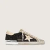 Super-Star in black glitter with cream star and suede inserts