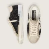 Super-Star in black glitter with cream star and suede inserts