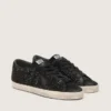 Super-Star in black suede with Swarovski crystals and black suede star
